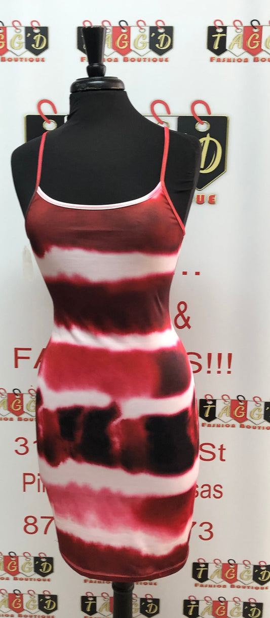 Plus Casual Sleeveless Dress Red