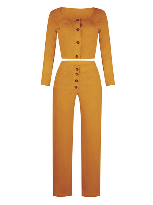 Two Piece Long Sleeve Knitted Set