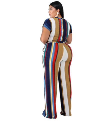 2pc Crp/Pallazzo Stripe Set