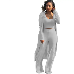 3pc Knit Crop/Pant/Cardigan Set