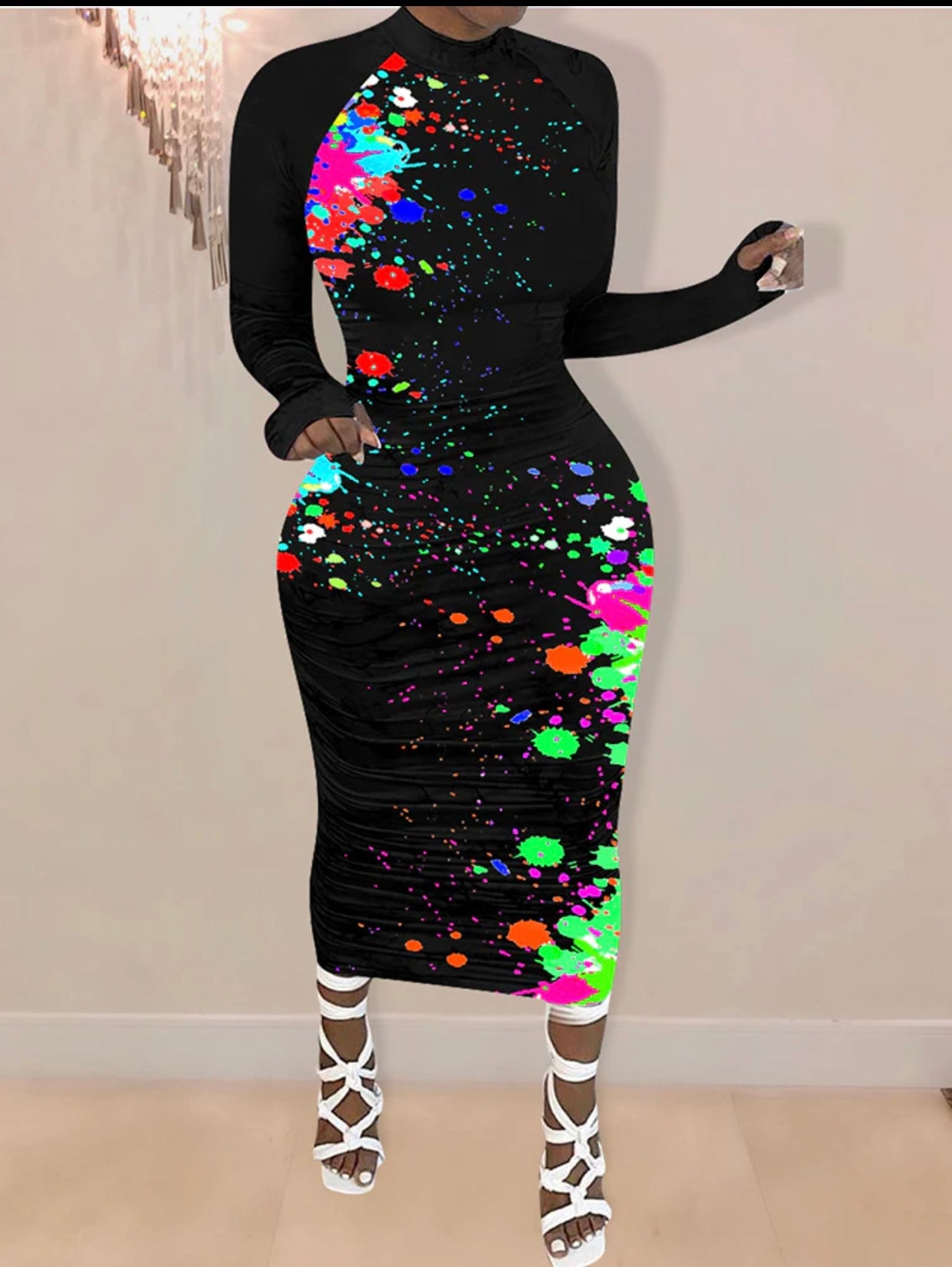 Black dress with paint splash