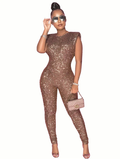 Sexy Sequin Sleeveless Jumpsuit