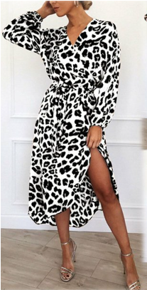 Cheetah Print Wrap Dress