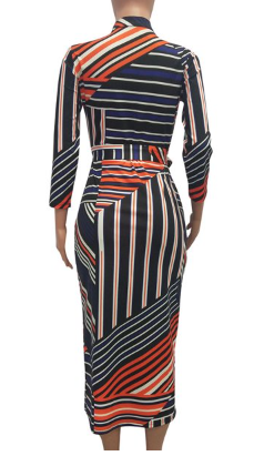 Plus Reversible Orange/Blue/White Dress