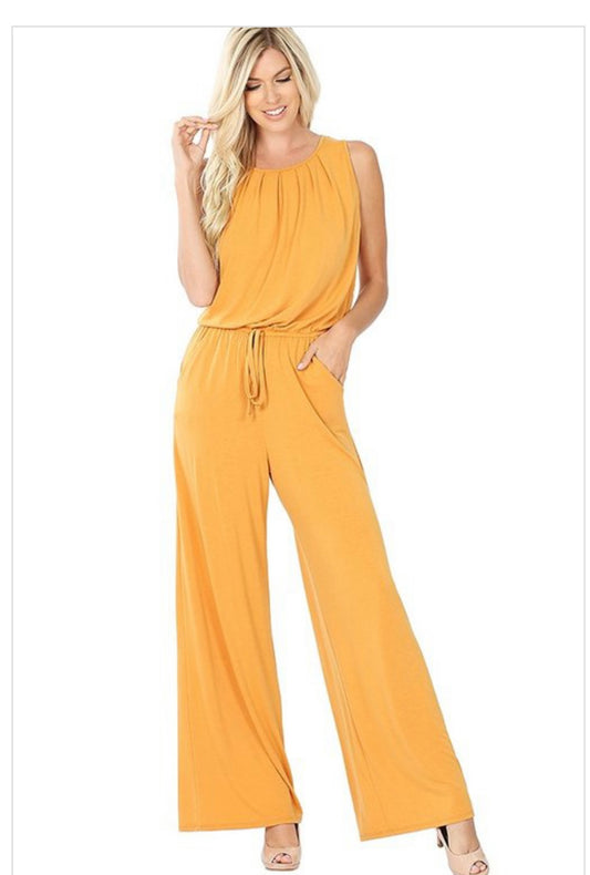 Sleeveless Jumpsuit W Pocket