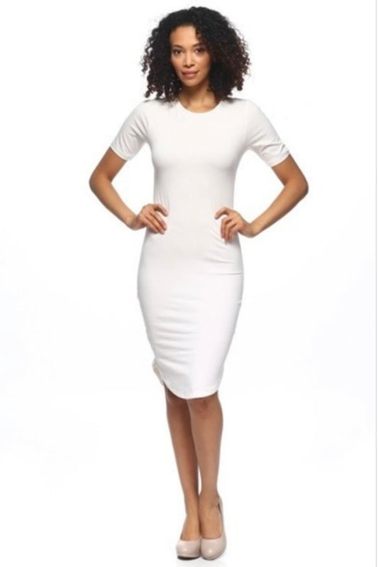 Curved Hem Bodycon Dress