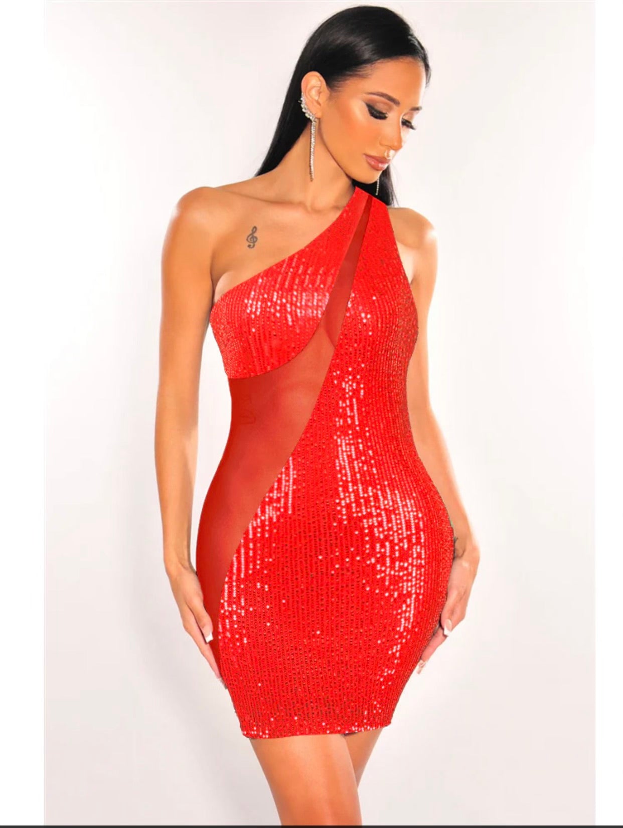 Sequin Glitter Sleeveless Bodyc