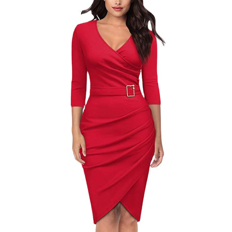 V-Cut Med Length Dress wi