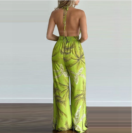 1pc Florl Elstic Waist Jumpsuit