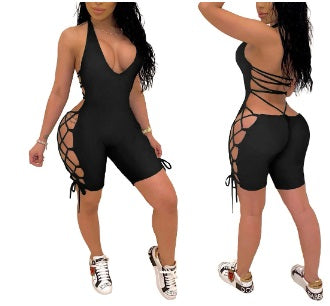 Sexy1pc Jumpsuit Open Slit Legs