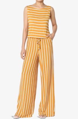 Striped Sleeveless Capri Jumpsuit