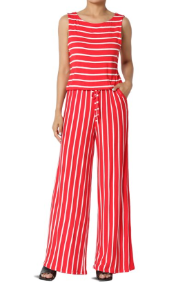 Striped Sleeveless Capri Jumpsuit