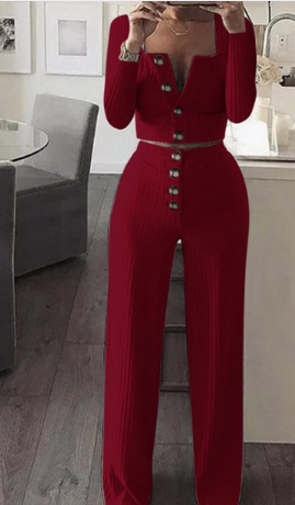 Two Piece Long Sleeve Knitted Set