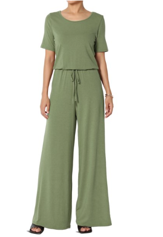 Sleeve Capri Jumpsuit w/Pocket