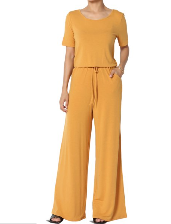 Sleeve Capri Jumpsuit w/Pocket