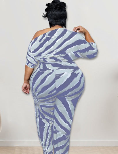 Zebra Prnt Wide Leg Jumpsuit