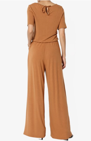 Sleeve Capri Jumpsuit w/Pocket