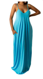 Adjustable Strap Cami Maxi Dress